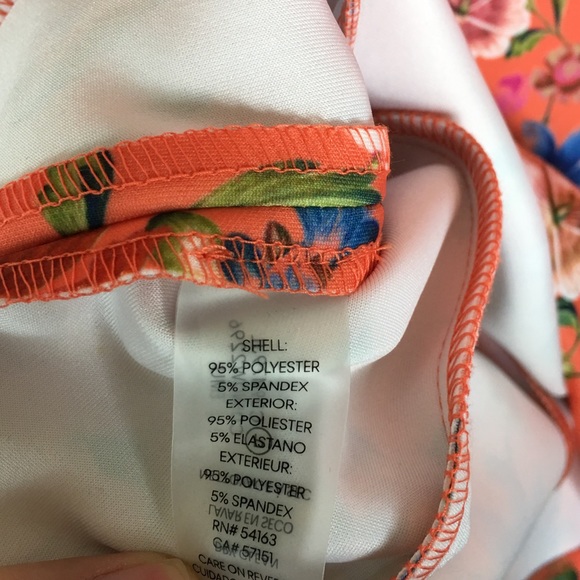 Calvin Klein Orange Floral Scuba Sheath Dress - Picture 4 of 6